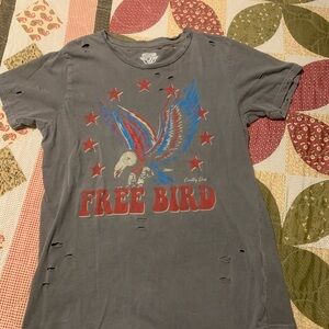 Gray Free Bird T-Shirt with Eagle Design